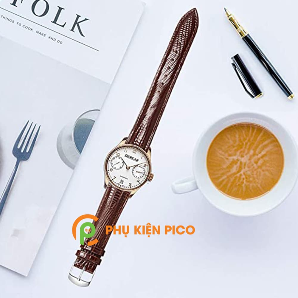 Dây da đồng hồ Samsung Watch Active 2 bản 40/44mm vân cá đuối dây 20mm - 5