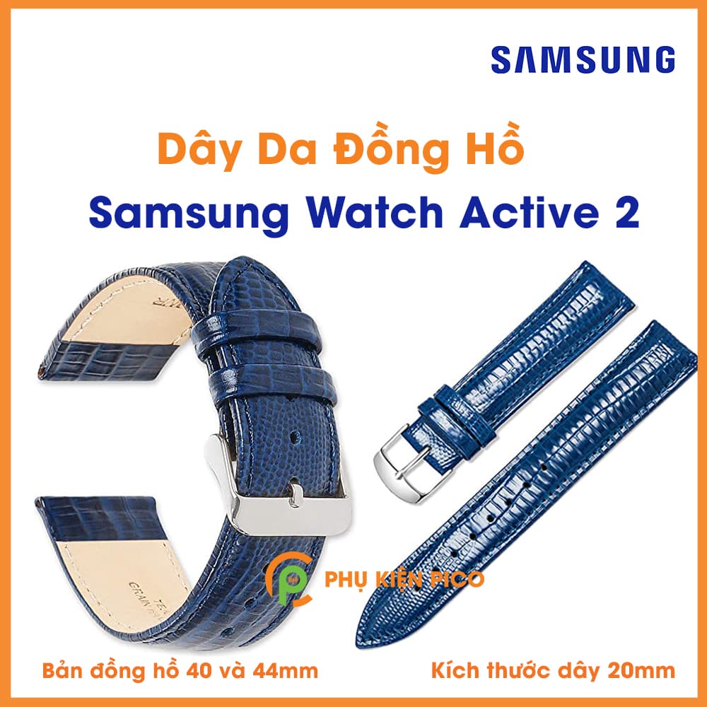 Dây da đồng hồ Samsung Watch Active 2 bản 40/44mm vân cá đuối dây 20mm - 3