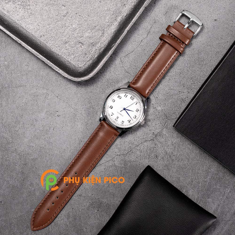 Dây da đồng hồ Samsung Watch Active 2 bản 40/44mm dây 20mm vân trơn - 5