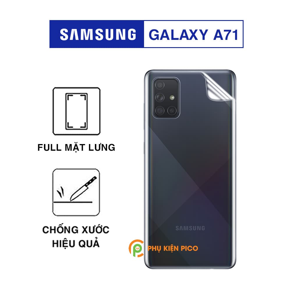 Dán lưng Samsung A71 full mặt lưng dẻo trong suốt PPF tự phục hồi vết xước