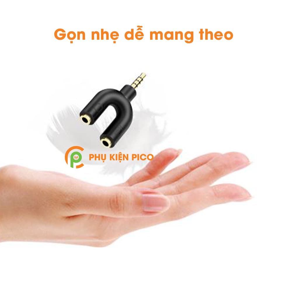 Đầu chia cổng âm thanh hình chữ U Jack cắm 3.5mm - Bộ chia chuyển đổi âm thanh - 5