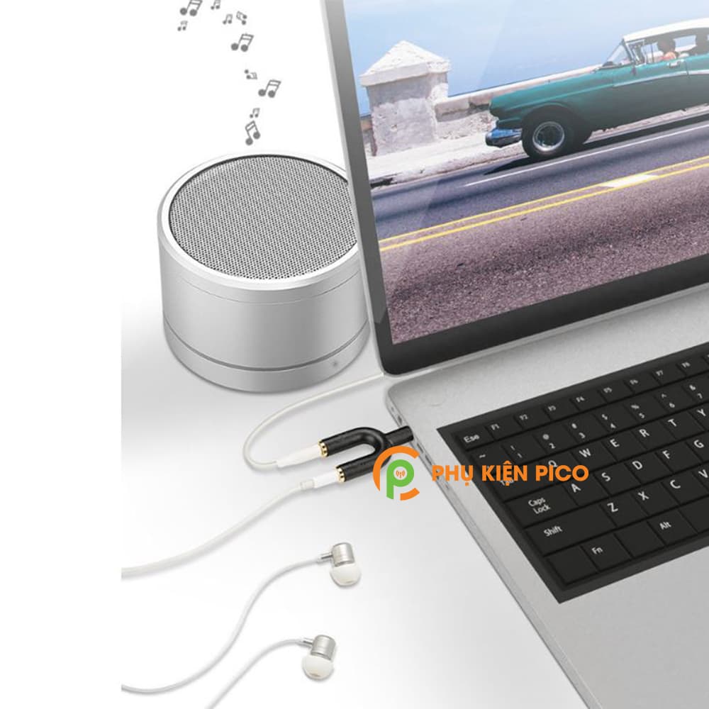 Đầu chia cổng âm thanh hình chữ U Jack cắm 3.5mm - Bộ chia chuyển đổi âm thanh - 6