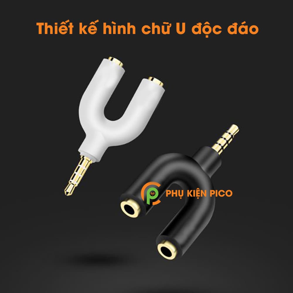 Đầu chia cổng âm thanh hình chữ U Jack cắm 3.5mm - Bộ chia chuyển đổi âm thanh - 11