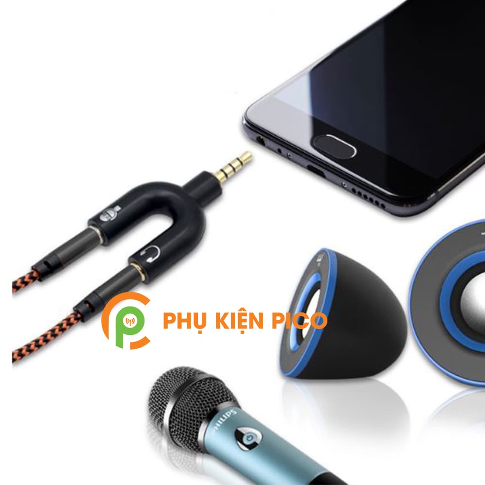 Đầu chia cổng âm thanh hình chữ U Jack cắm 3.5mm - Bộ chia chuyển đổi âm thanh - 3