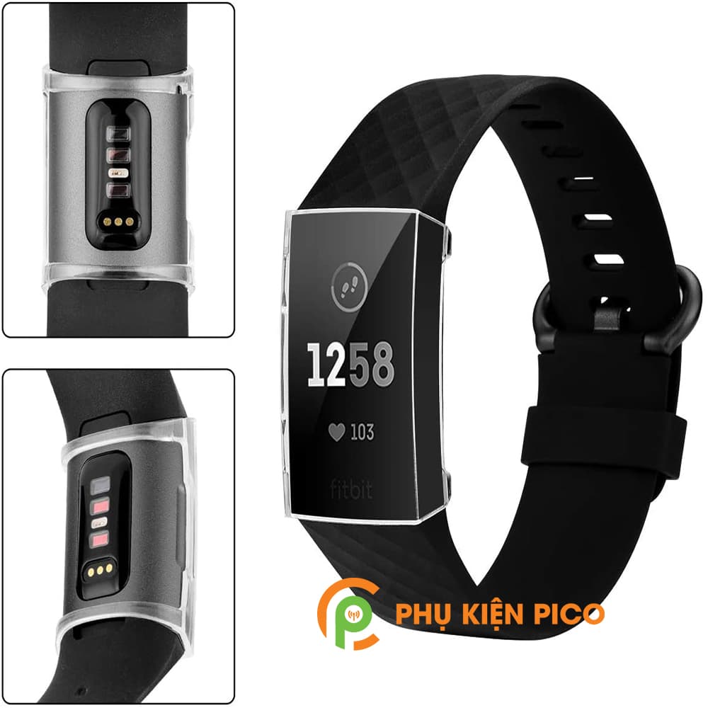Ốp đồng hồ Fitbit Charge 3 trong suốt bảo vệ màn hình chống xước va đập - 2