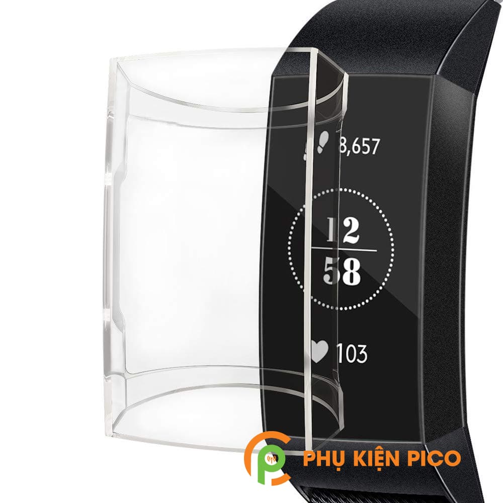 Ốp đồng hồ Fitbit Charge 3 trong suốt bảo vệ màn hình chống xước va đập - 3