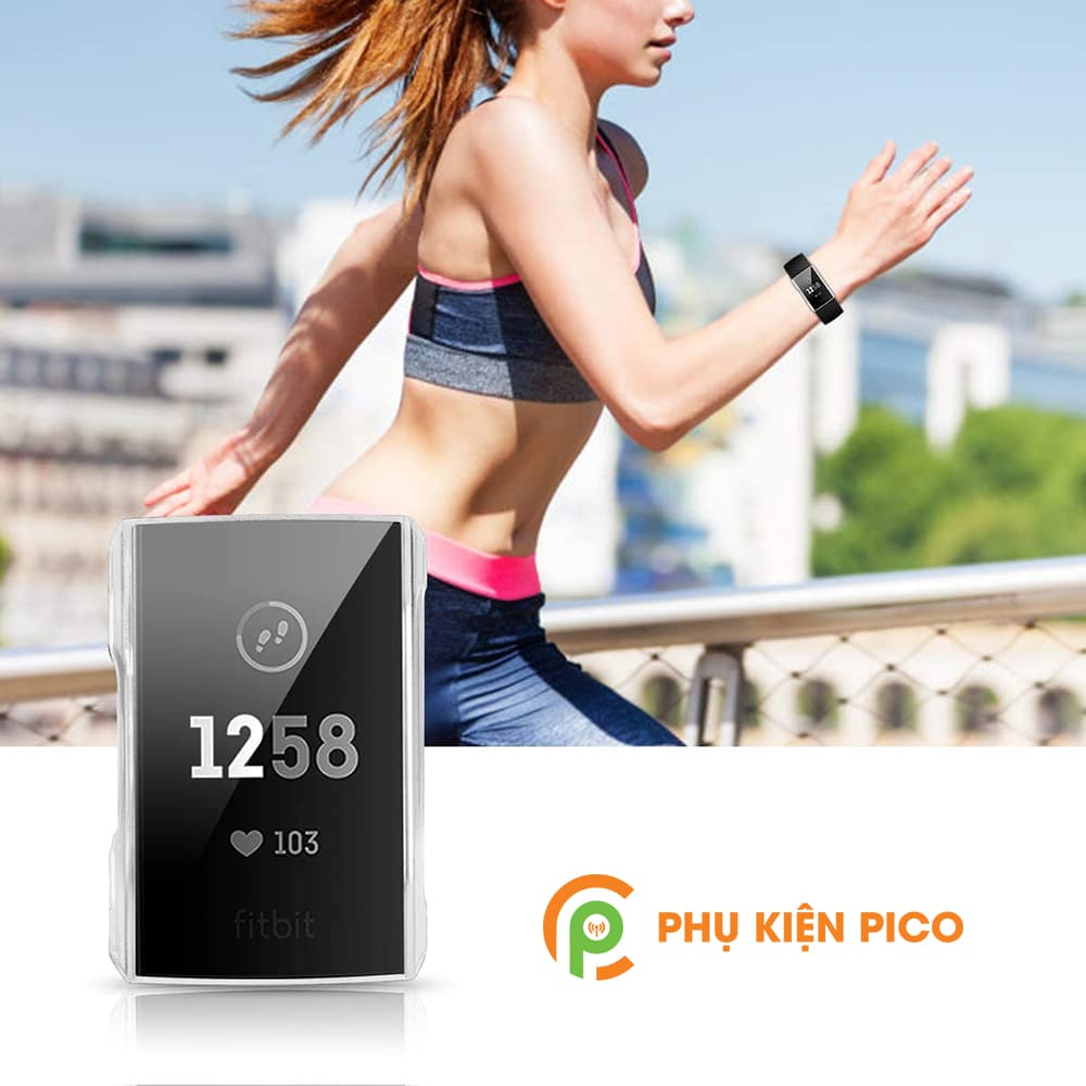 Ốp đồng hồ Fitbit Charge 3 trong suốt bảo vệ màn hình chống xước va đập - 6