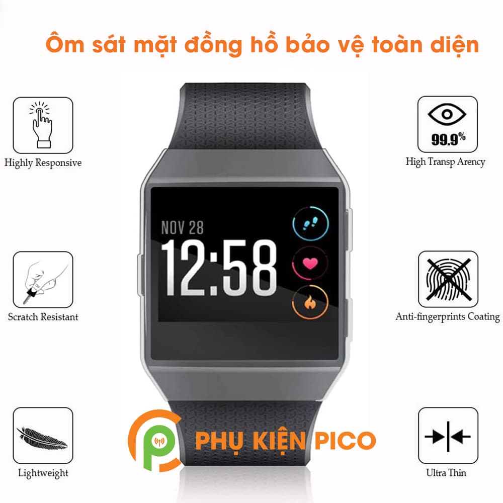 Ốp đồng hồ Fitbit Ionic trong suốt bảo vệ màn hình chống xước va đập - 3