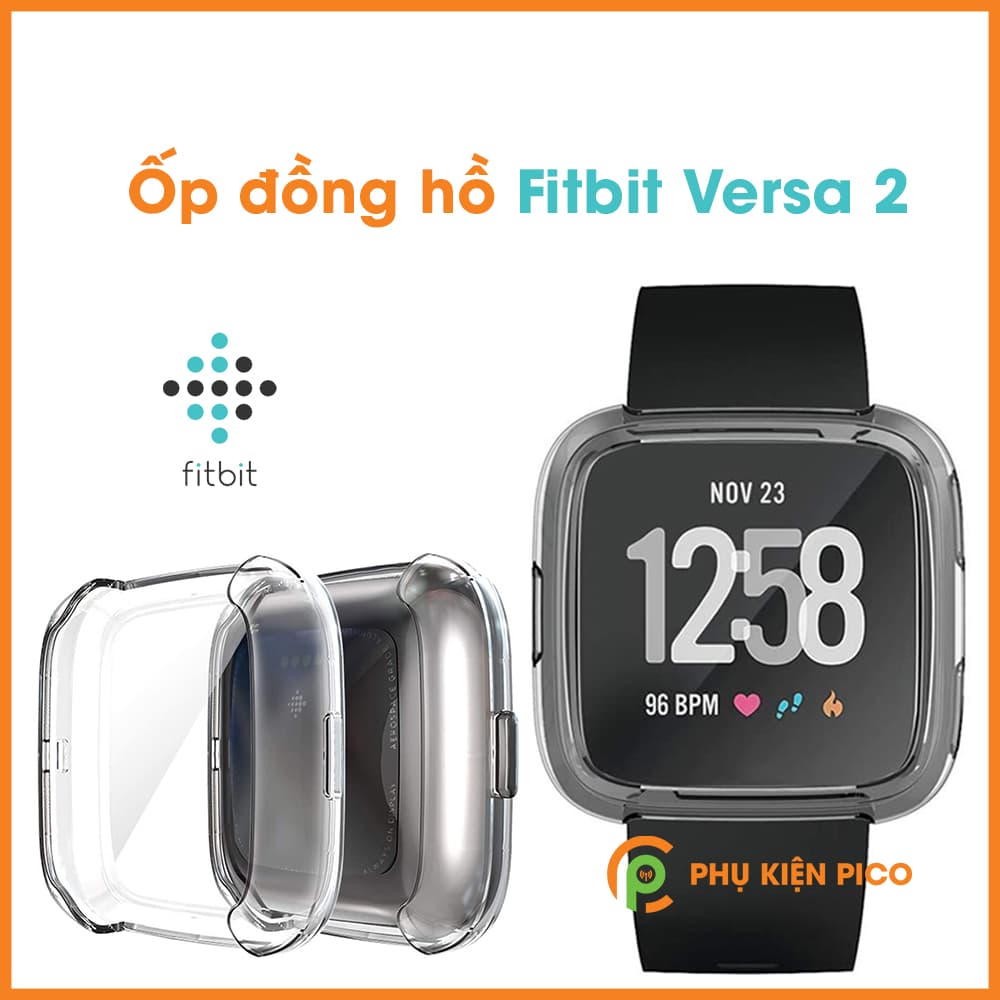 Ốp đồng hồ Fitbit Versa 2 trong suốt bảo vệ màn hình chống xước va đập
