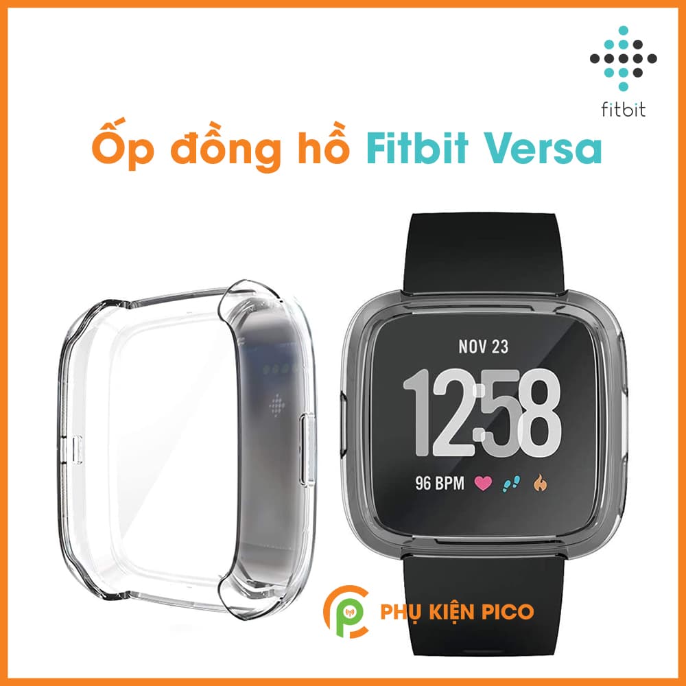 Ốp đồng hồ Fitbit Versa trong suốt bảo vệ màn hình chống xước va đập
