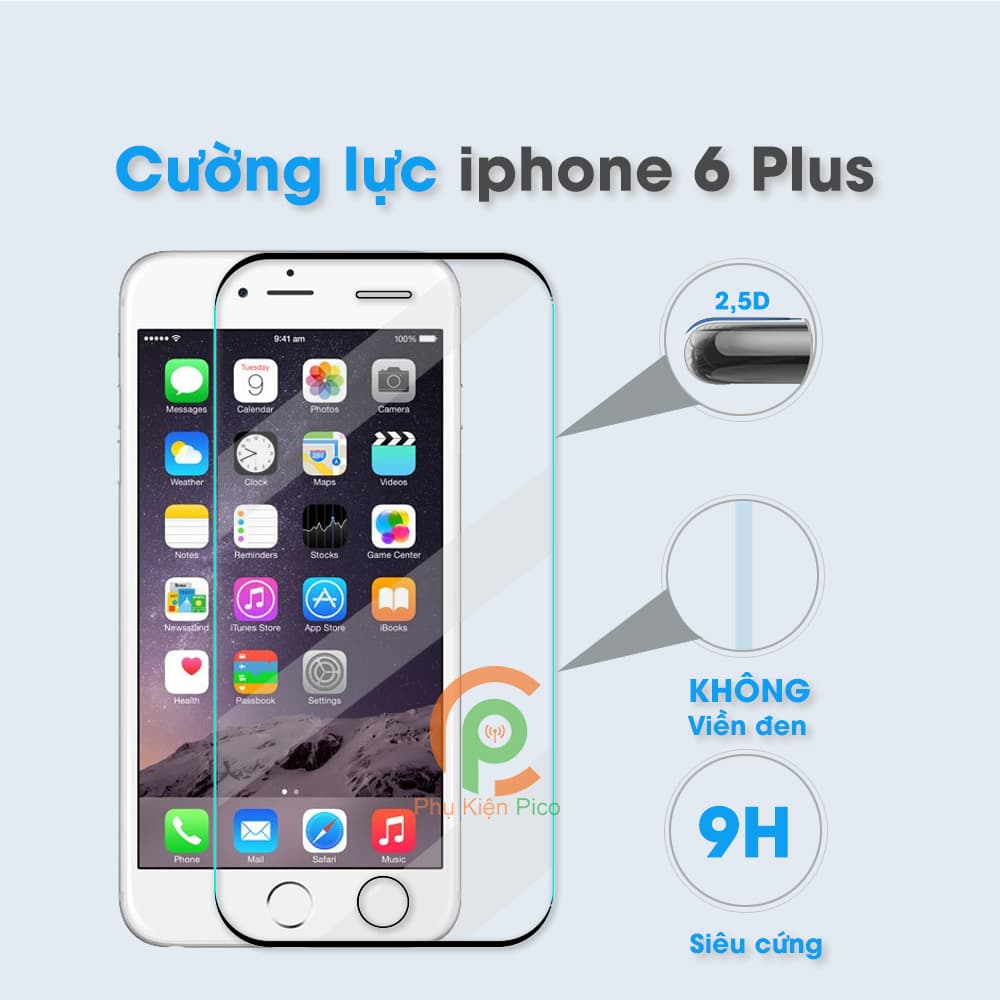 Cường lực Iphone 6 Plus viền vô cực 2.5D độ cứng 9H full màn hình - 7