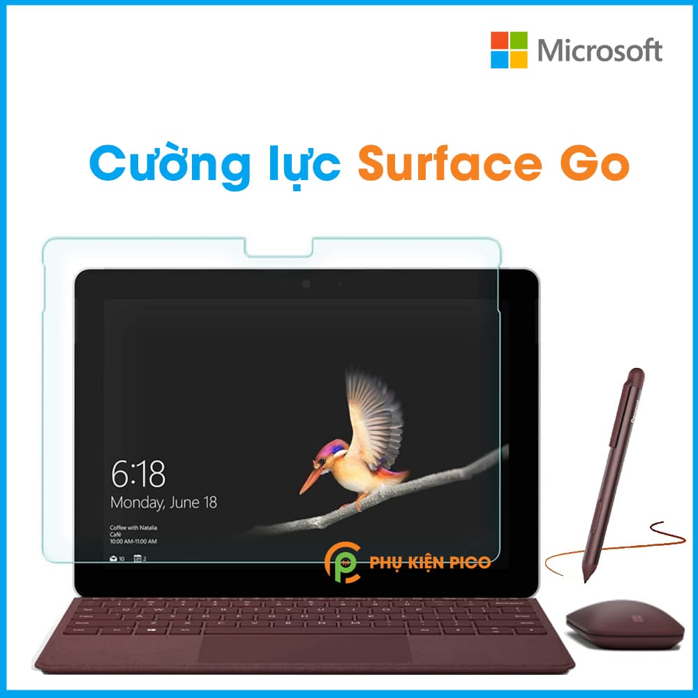 Cường lực Surface Go - Kính cường lực Microsoft Surface Go trong suốt độ cứng 9H full màn hình