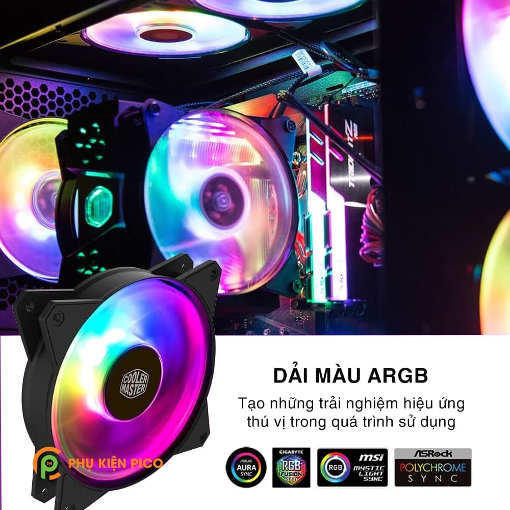 Quạt tản nhiệt case máy tính Cooler Master MasterFan MF120R ARGB Quạt Fan Case 12cm - 4