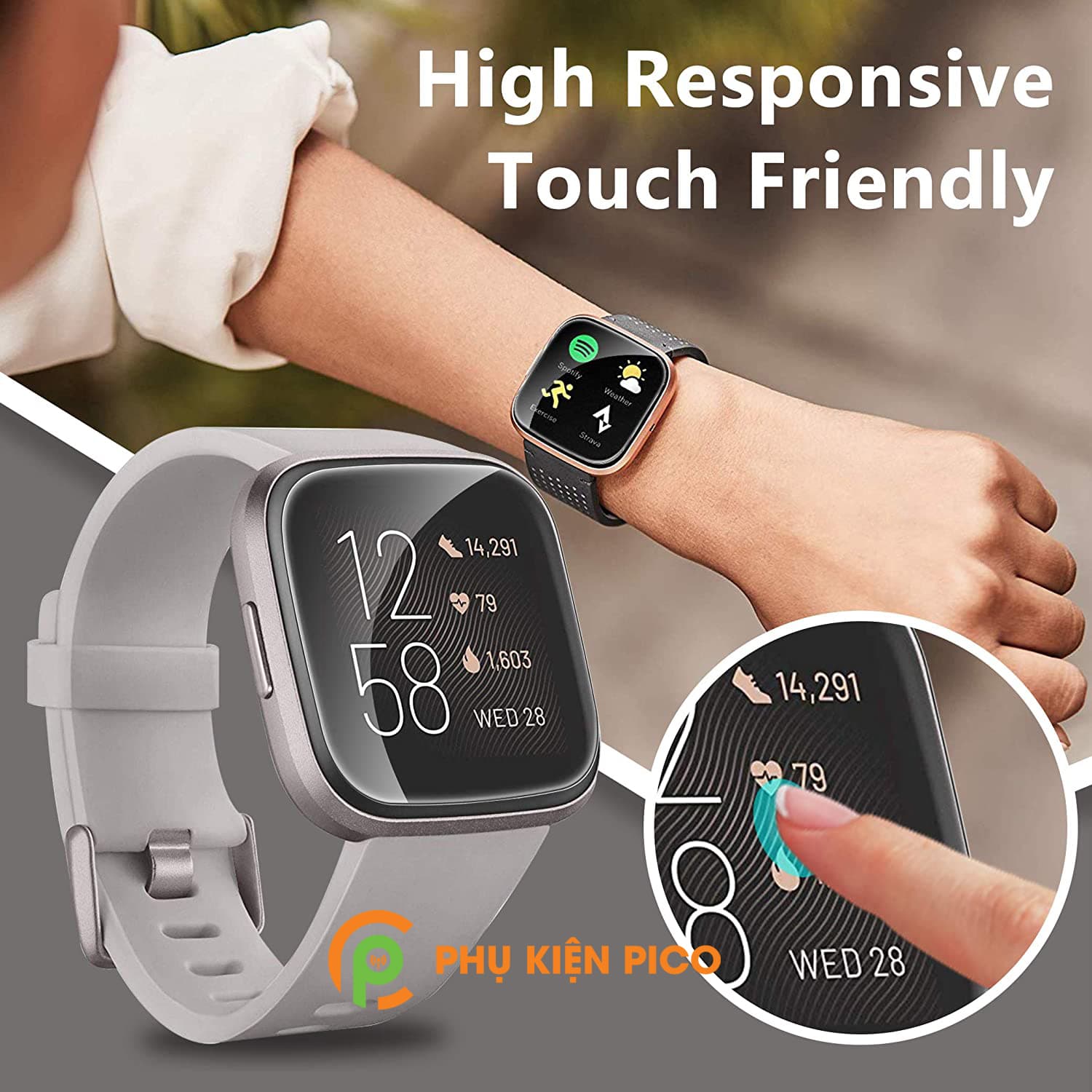 Dán màn hình đồng hồ Fitbit Versa PPF cao cấp dẻo trong suốt - 2