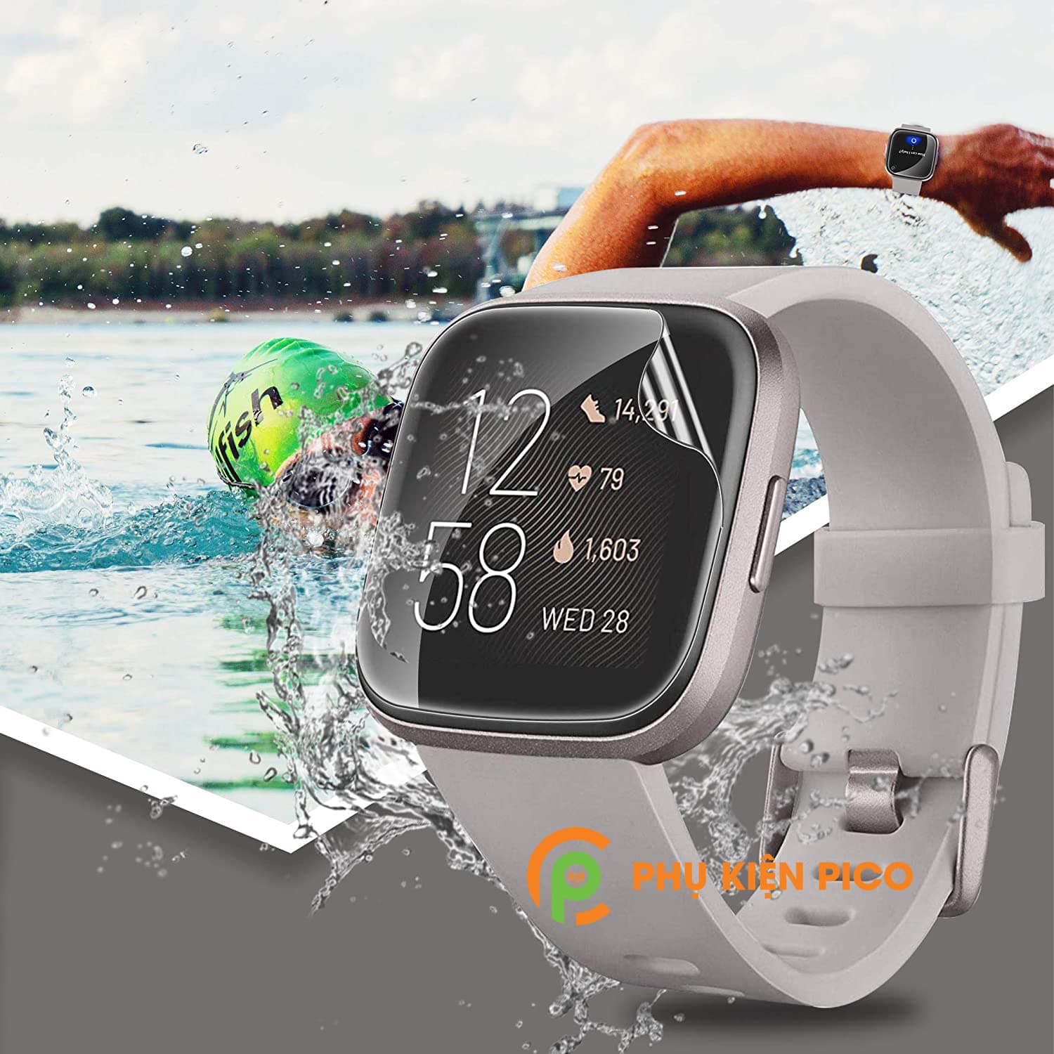 Dán màn hình đồng hồ Fitbit Versa PPF cao cấp dẻo trong suốt - 3