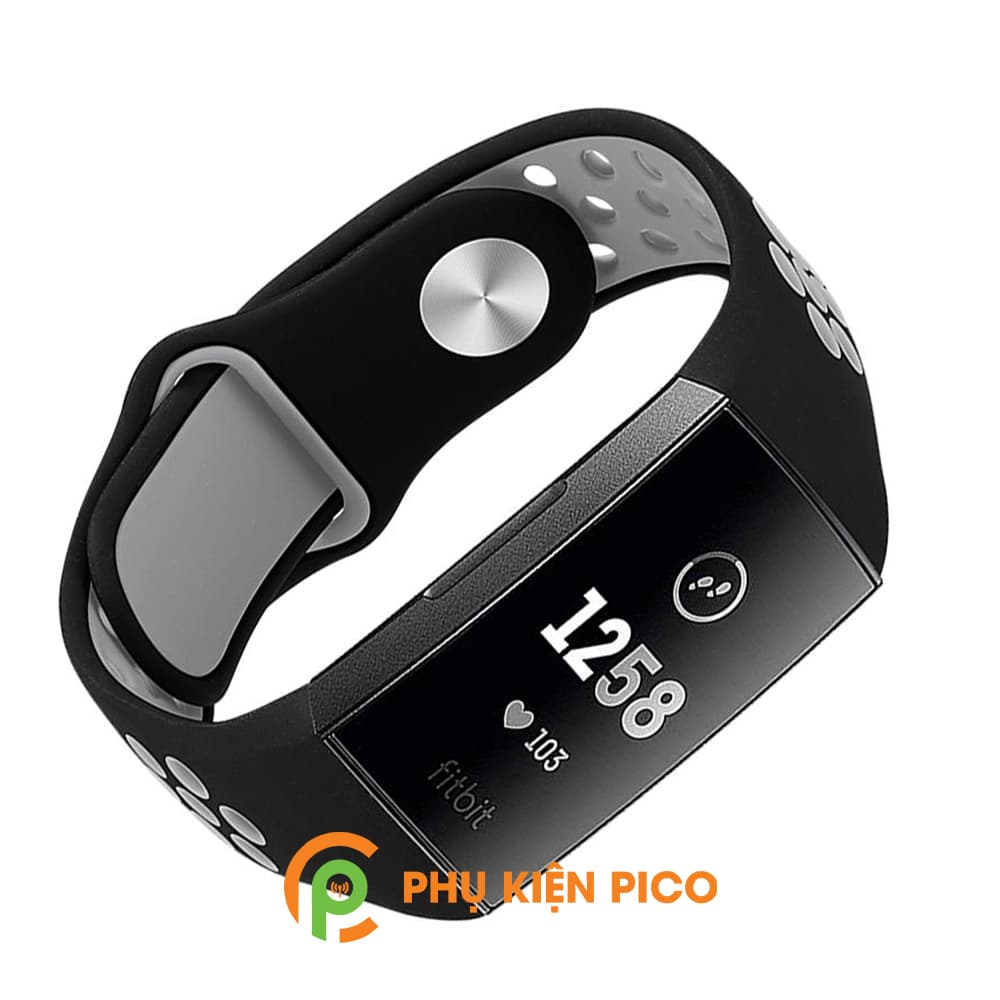 Dây đồng hồ Fitbit Charge 3 silicon hai màu có lỗ thoáng khí - 3