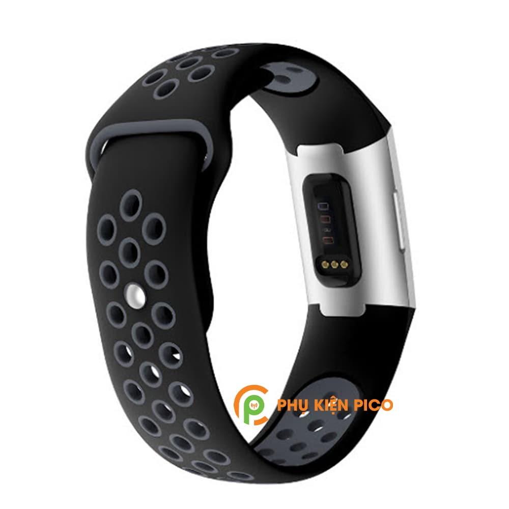 Dây đồng hồ Fitbit Charge 3 silicon hai màu có lỗ thoáng khí - 2