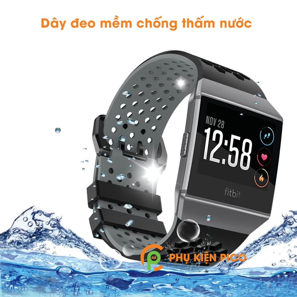 Dây đồng hồ Fitbit Ionic silicon hai màu có lỗ thoáng khí - 3