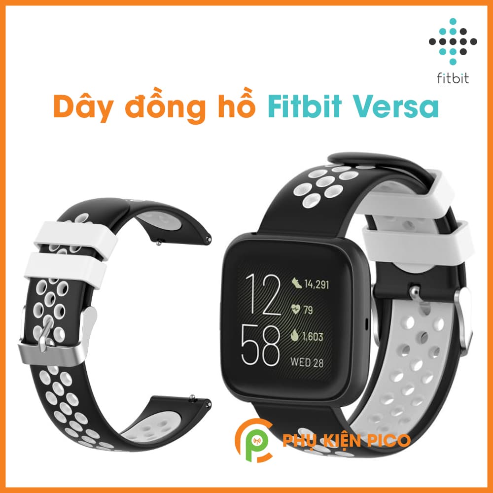 Dây đồng hồ Fitbit Versa silicon hai màu có lỗ thoáng khí - 2