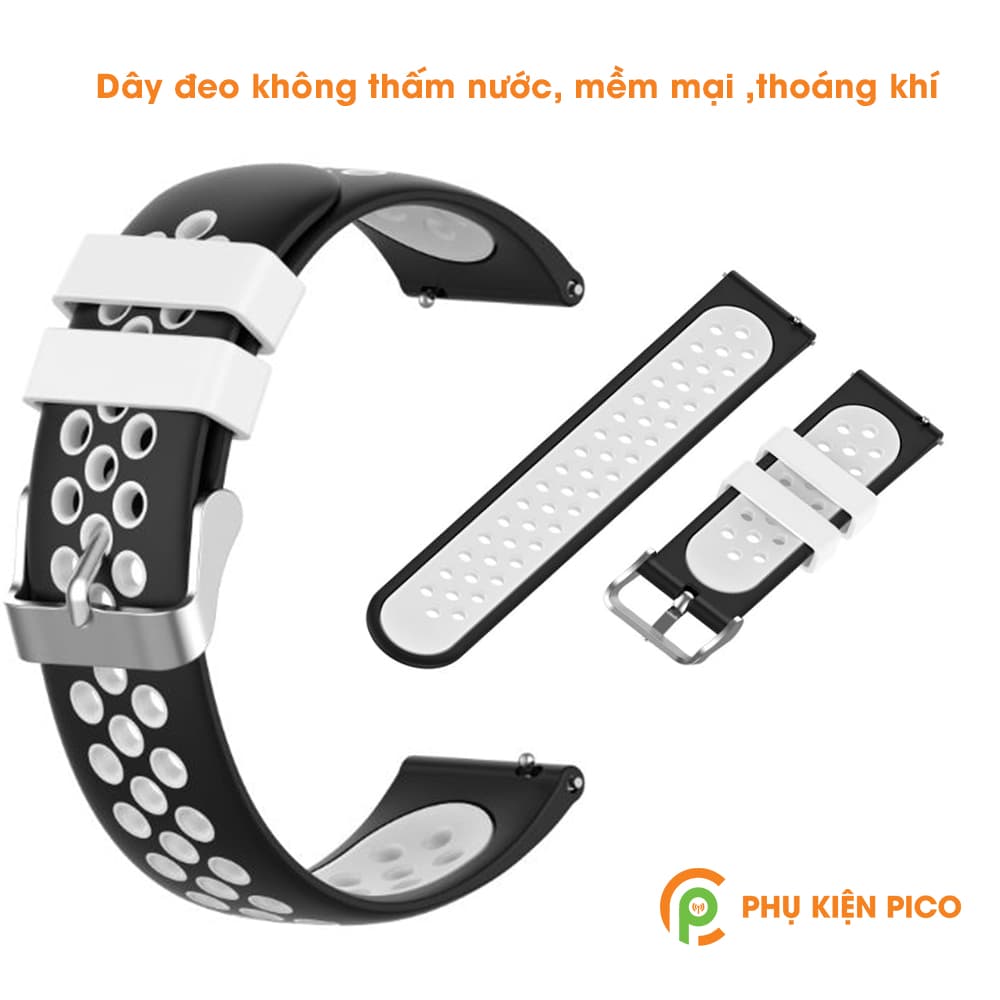 Dây đồng hồ Fitbit Versa 2 silicon hai màu có lỗ thoáng khí - 4