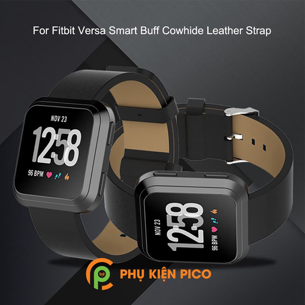 Dây da đồng hồ Fitbit Versa 2 da bò cao cấp - 3