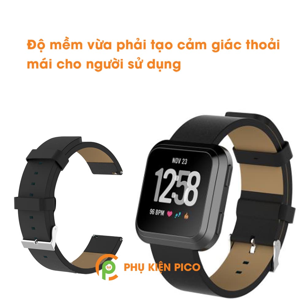 Dây da đồng hồ Fitbit Versa da bò cao cấp - 5