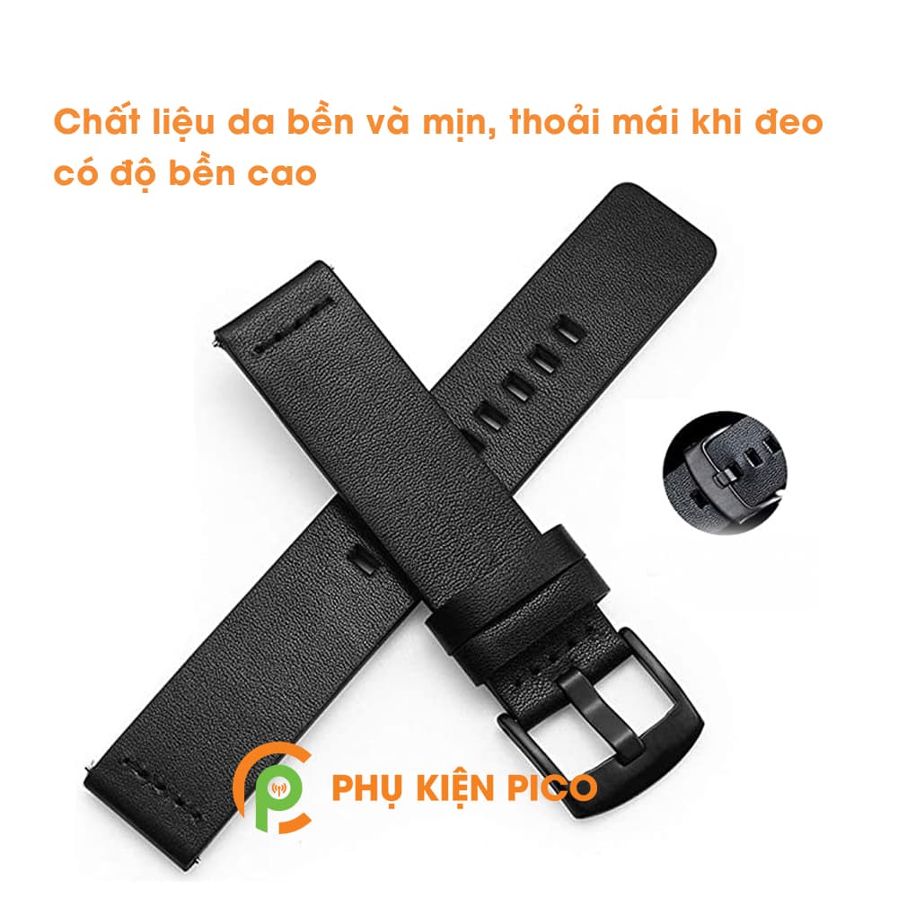 Dây da đồng hồ Huawei Watch GT 2 vân mịn bản 22mm - 3