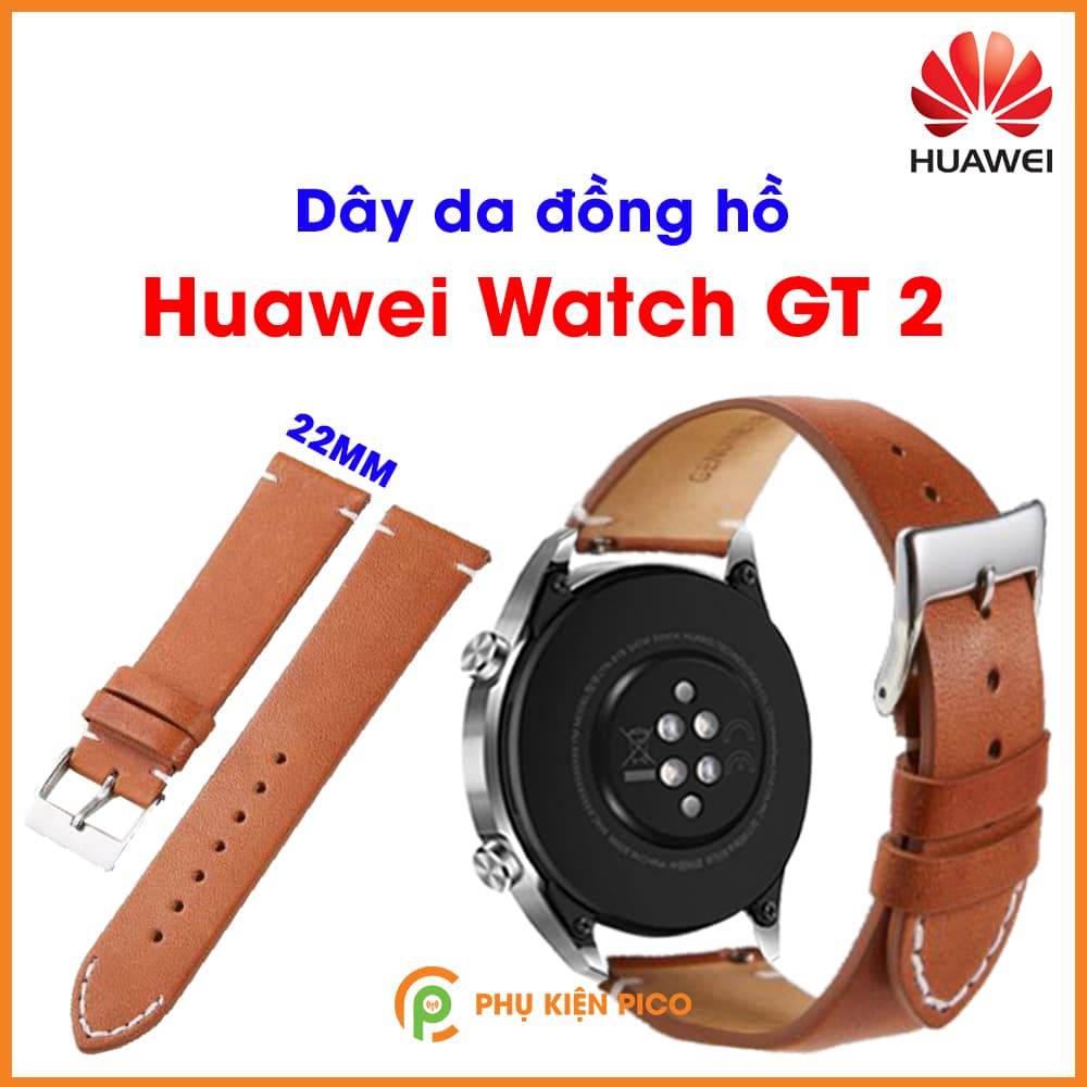 Dây da đồng hồ Huawei Watch GT 2 bản 22mm vân trơn