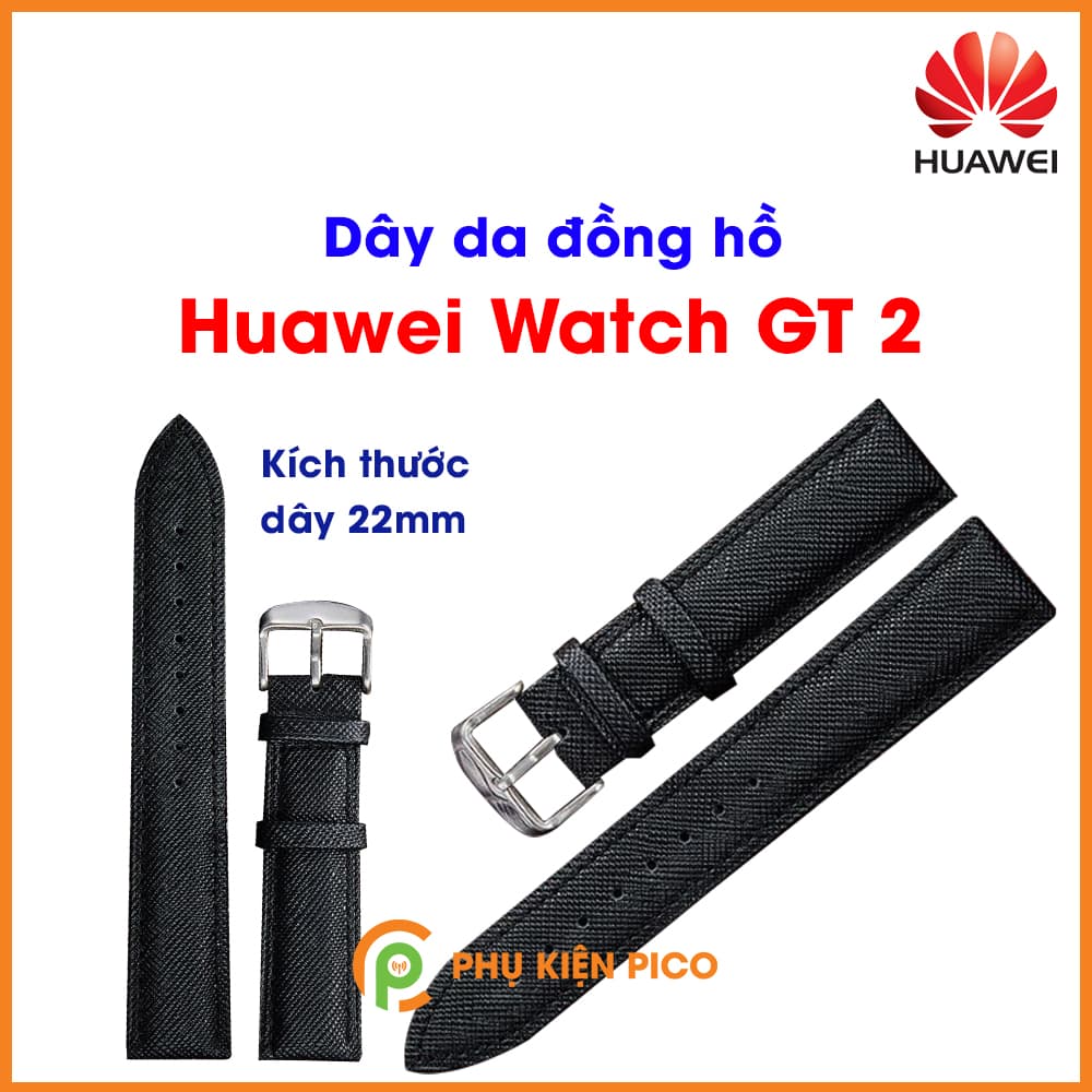 Dây da đồng hồ Huawei Watch GT 2 vân kỳ đà bản 22mm - 3