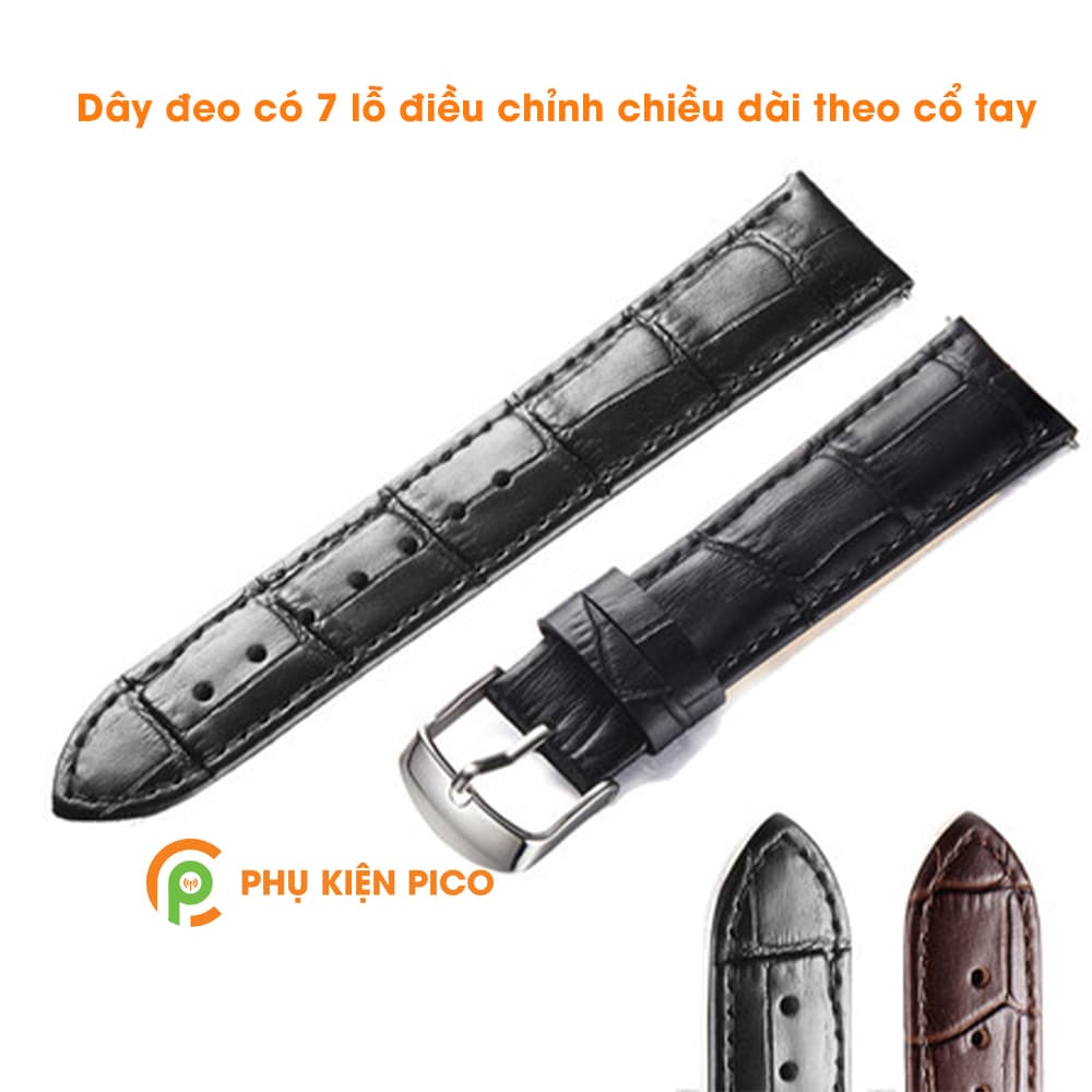 Dây da đồng hồ Huawei Watch GT 2 bản 22mm vân cá sấu - 8