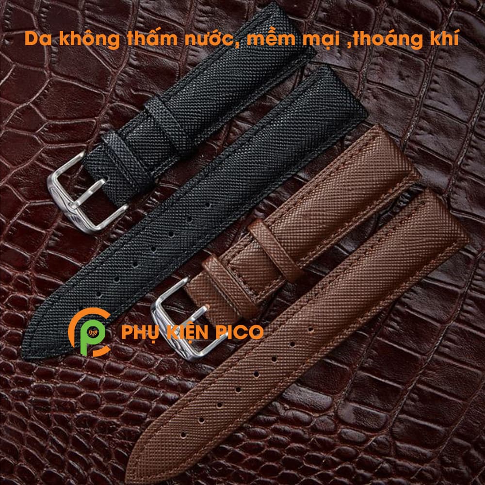 Dây da đồng hồ Samsung Watch Active 2 bản 40/44mm vân kỳ đà dây 20mm - 7