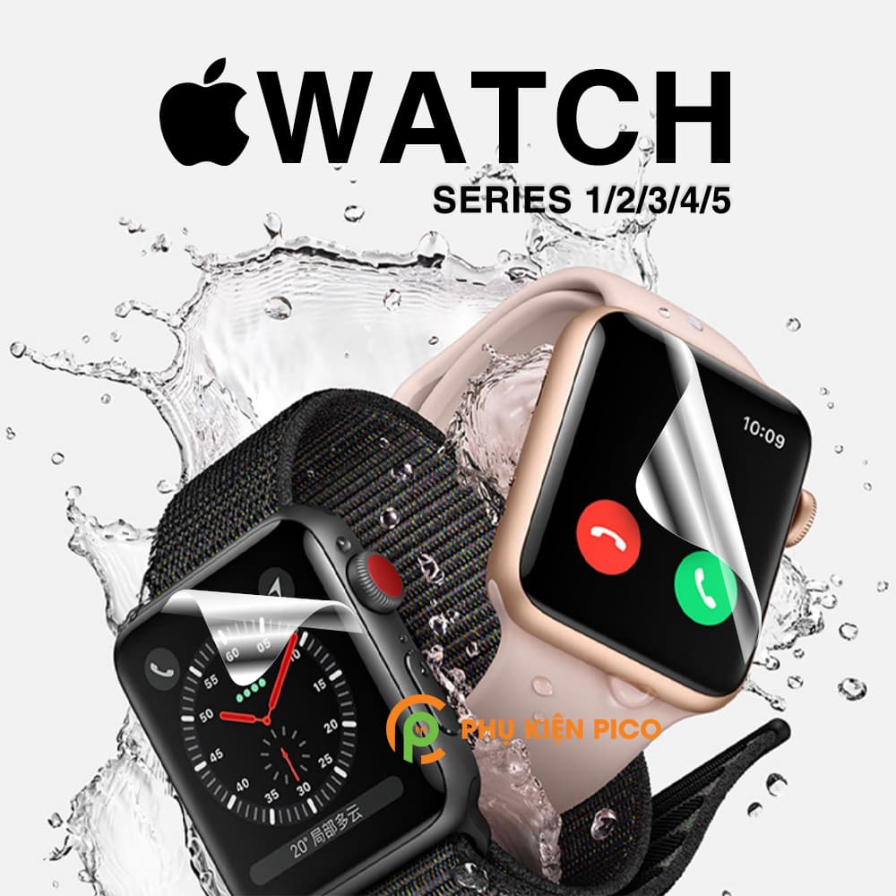 Dán màn hình Apple Watch Series 1/2/3/4/5 38mm 42mm 40mm 44mm full màn hình PPF dẻo trong suốt - bộ 3 miếng