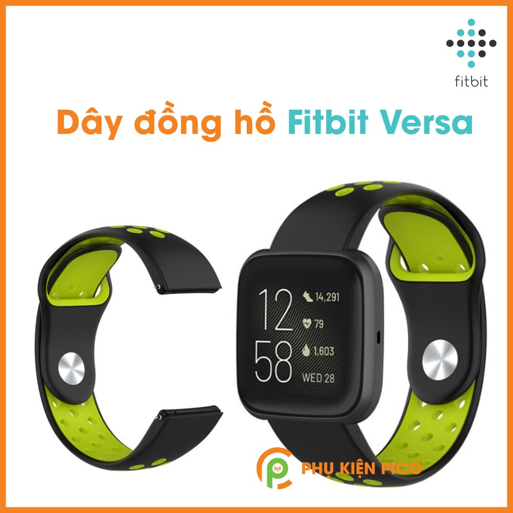 Dây đồng hồ Fitbit Versa silicon hai màu có lỗ thoáng khí