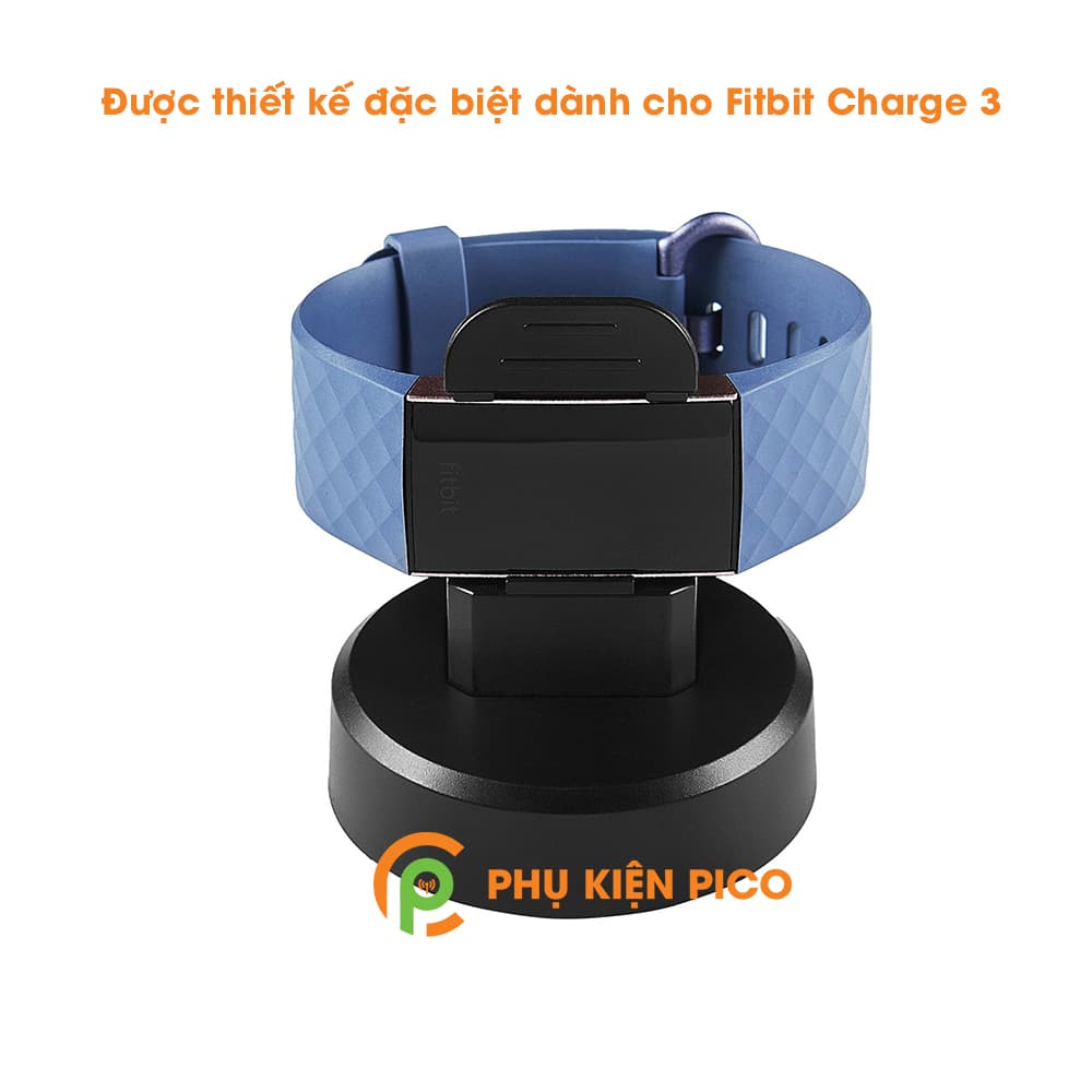 Đế sạc đồng hồ Fitbit Charge 3 đen dây cáp USB 1m Adapter Smartwatch - 5