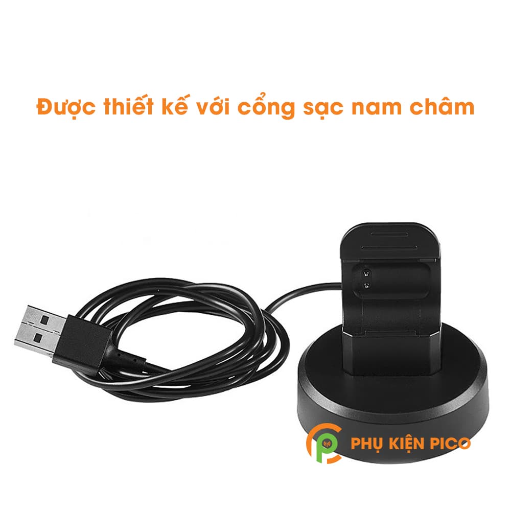 Đế sạc đồng hồ Fitbit Charge 3 đen dây cáp USB 1m Adapter Smartwatch - 4