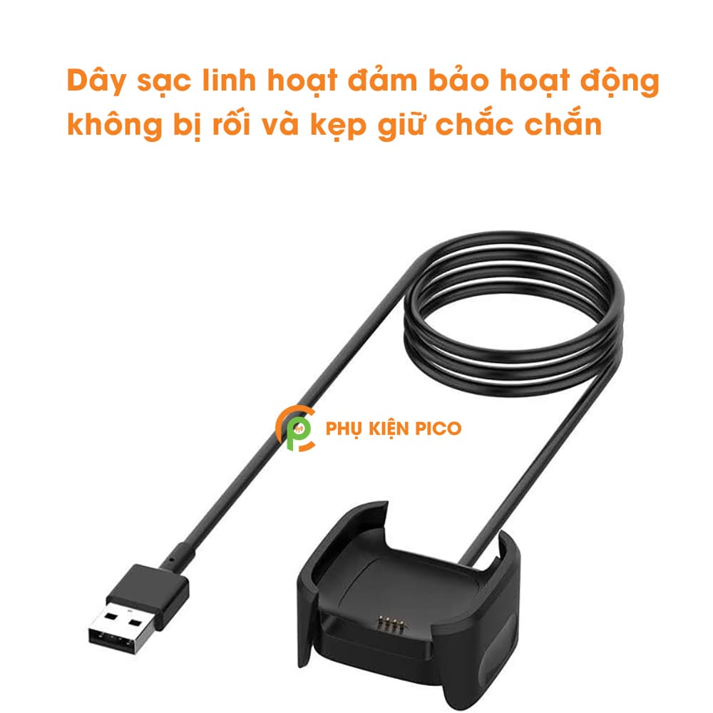 Đế sạc đồng hồ Fitbit Versa đen dây cáp USB 1m Adapter Smartwatch - 4