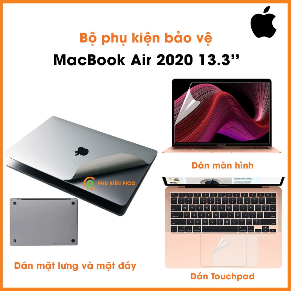 Dán màn hình MacBook Air 2020 13.3 inch và Dán lưng MacBook Air và Dán mặt đáy và Dán Touchpad - Combo4 - 11