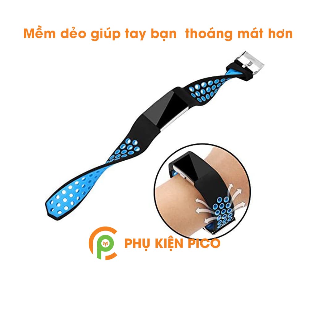 Dây đồng hồ Fitbit Ionic silicon hai màu có lỗ thoáng khí - 8