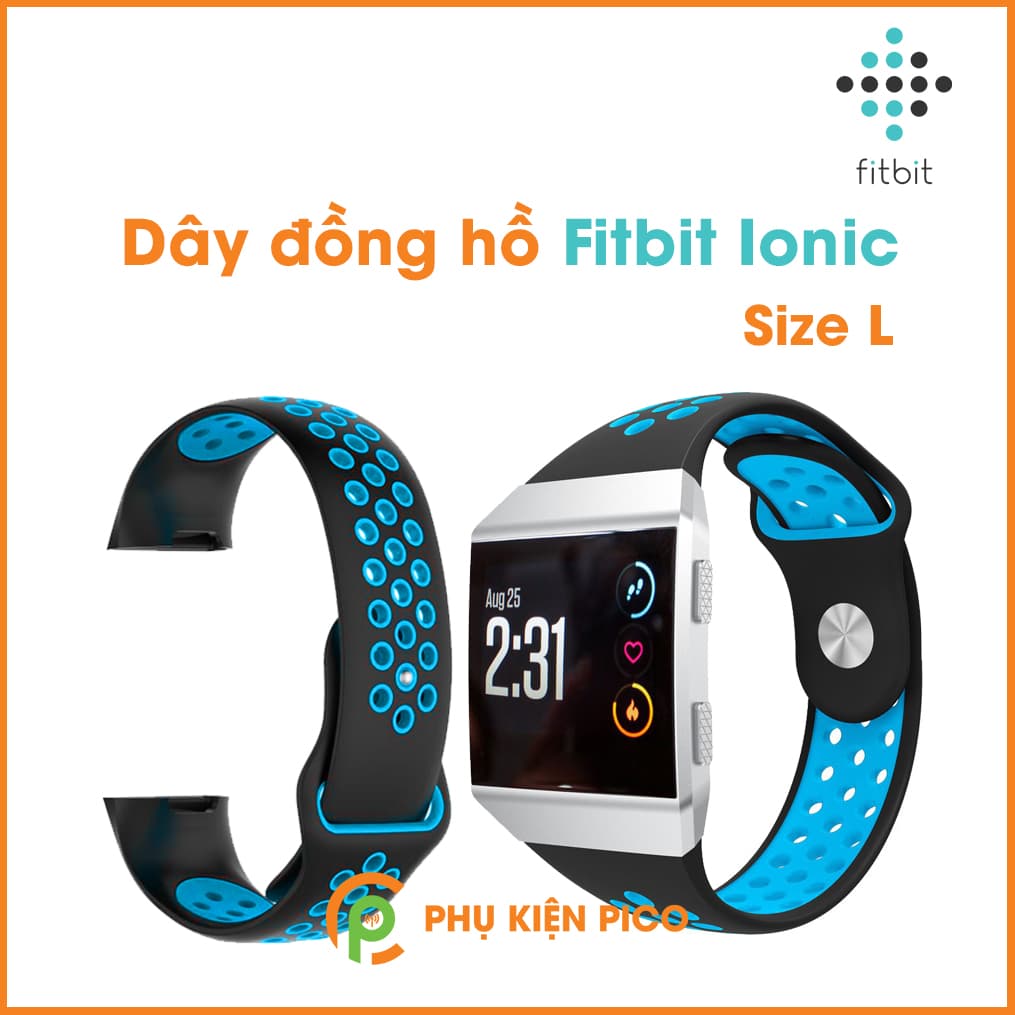Dây đồng hồ Fitbit Ionic silicon hai màu có lỗ thoáng khí - 9