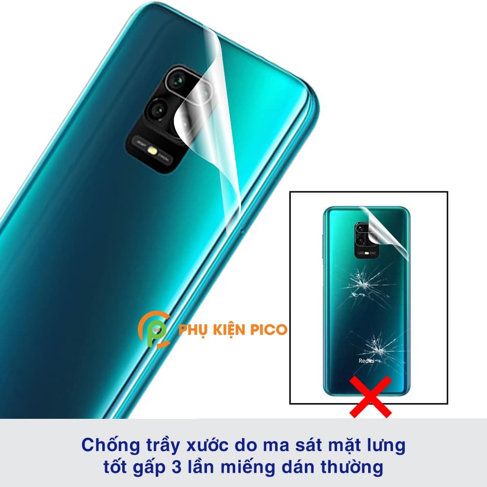 Dán lưng Xiaomi Redmi Note 9s full mặt lưng dẻo trong suốt - 9