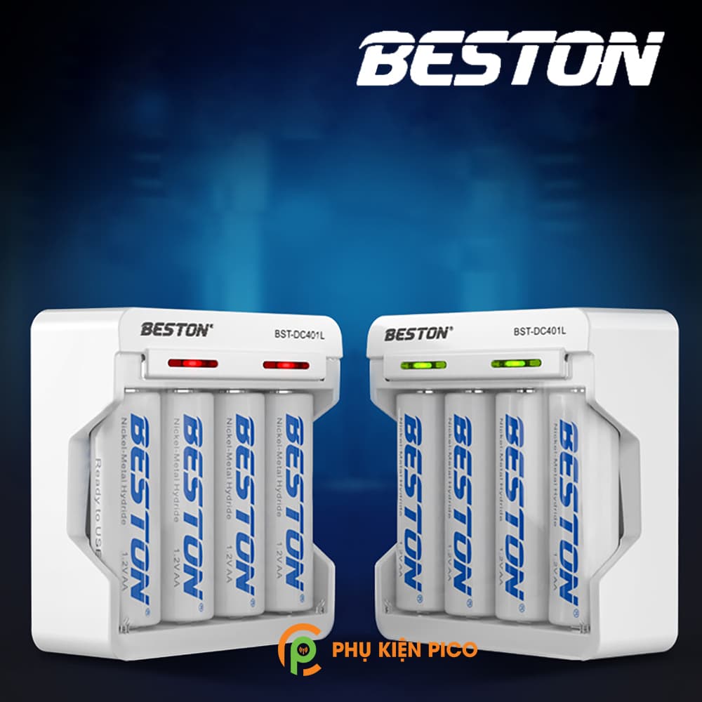 Bộ pin sạc và củ sạc chính hãng Beston AAA 1300mAh, AA 1200mAh, AA 3000mAh, C807B, DC40l - 9