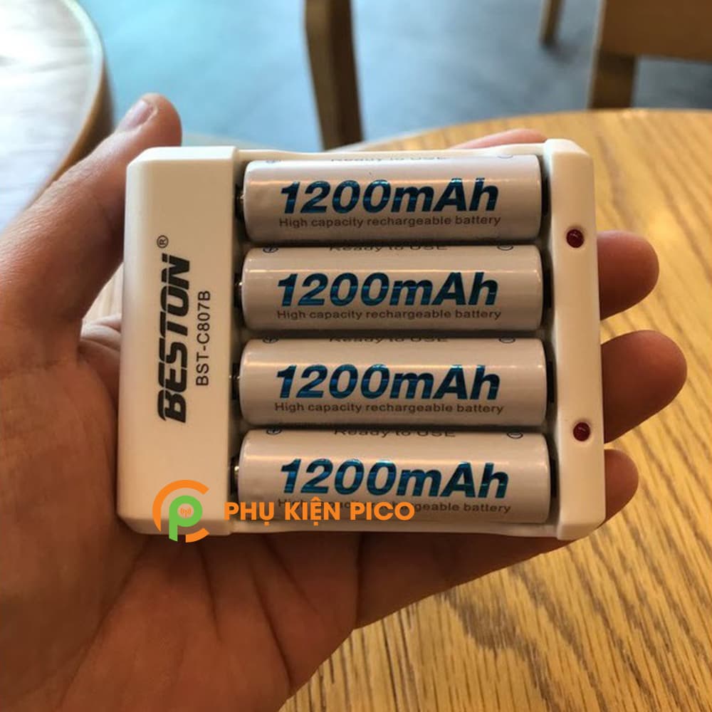 Bộ pin sạc và củ sạc chính hãng Beston AAA 1300mAh, AA 1200mAh, AA 3000mAh, C807B, DC40l - 11