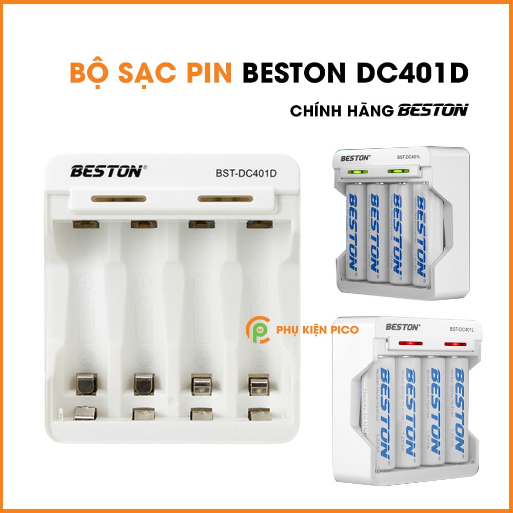 Bộ pin sạc và củ sạc chính hãng Beston AAA 1300mAh, AA 1200mAh, AA 3000mAh, C807B, DC40l