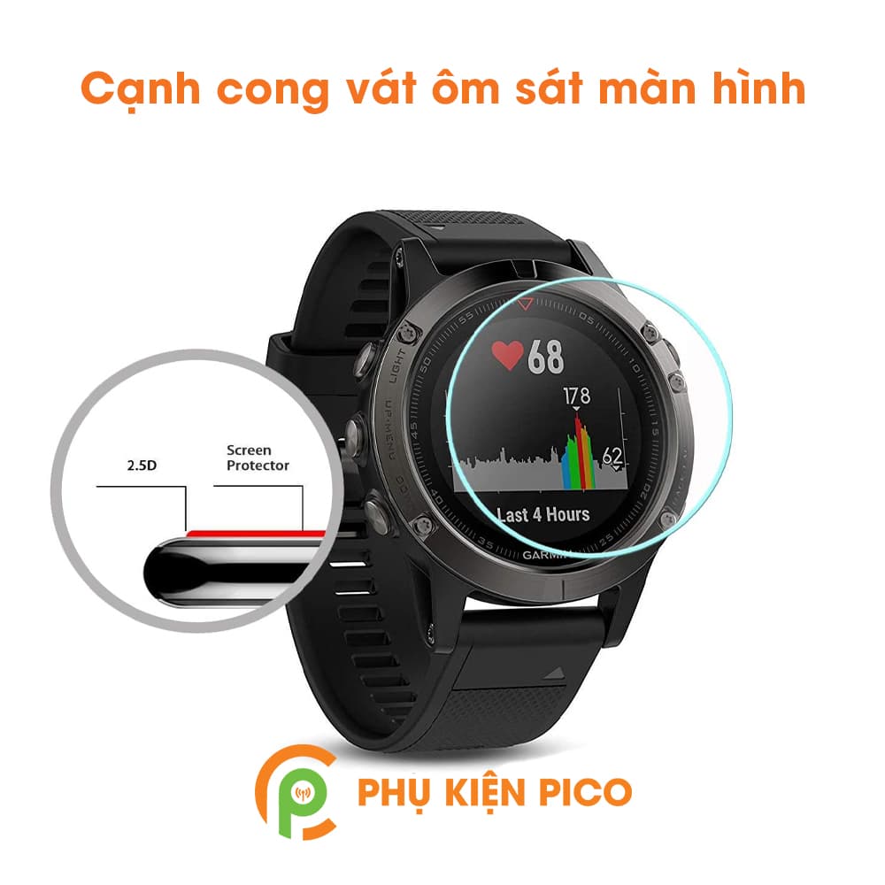 Kính cường lực đồng hồ Garmin Fenix 5 trong suốt full màn hình độ cứng 9H - 5