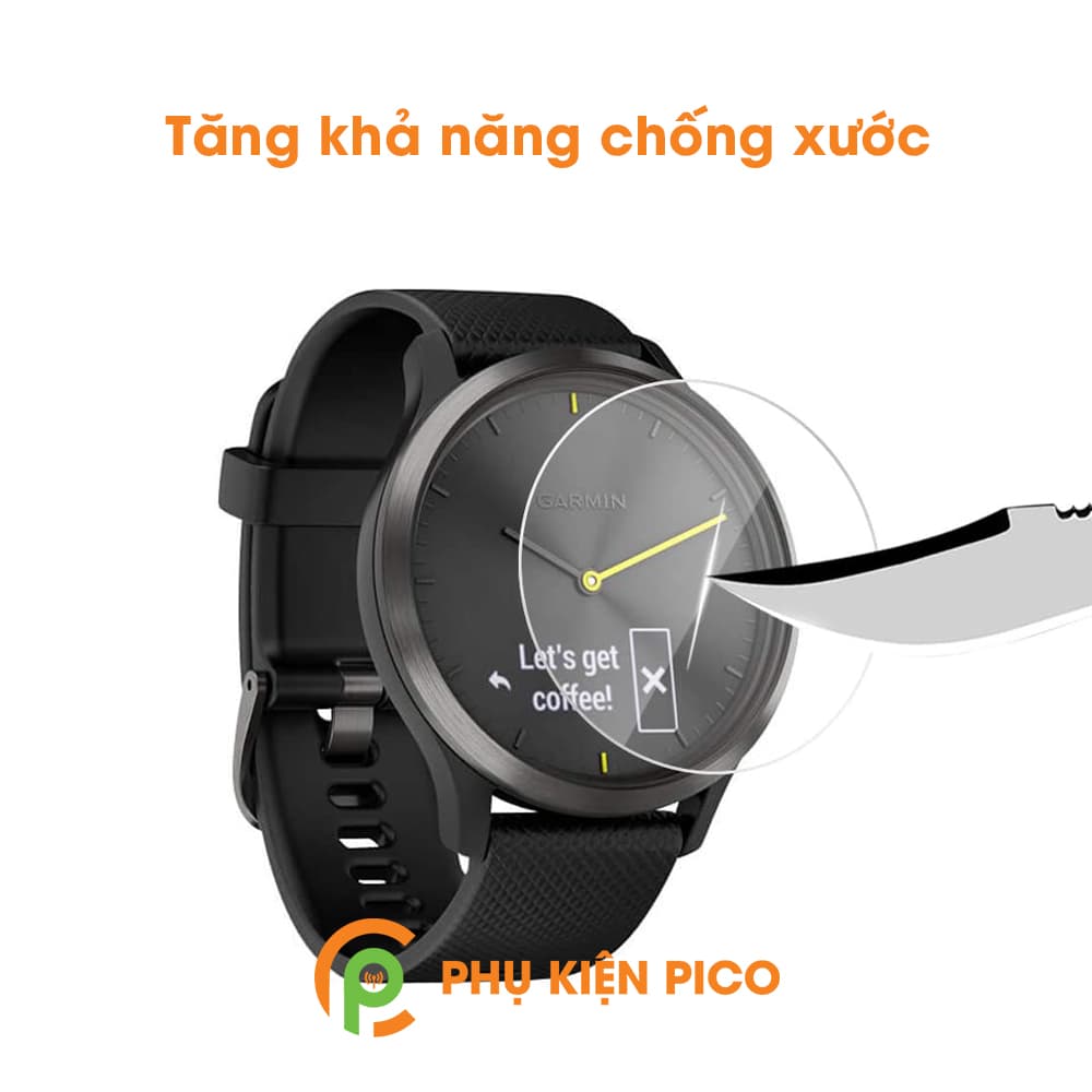 Kính cường lực đồng hồ Garmin Vivomove Hr trong suốt full màn hình độ cứng 9H - 4
