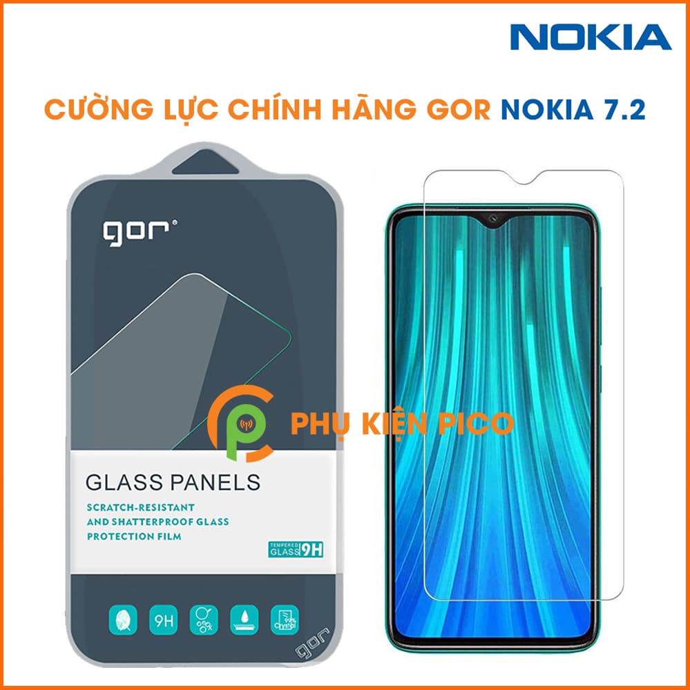 Kính cường lực Nokia 7.2 chính hãng Gor trong suốt 1 chiếc