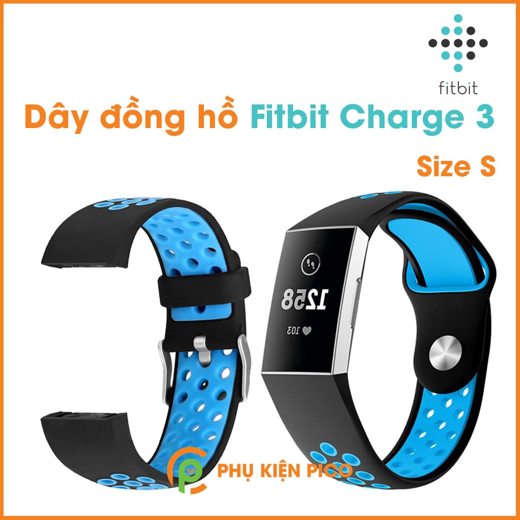 Dây đồng hồ Fitbit Charge 3 silicon hai màu có lỗ thoáng khí - 9