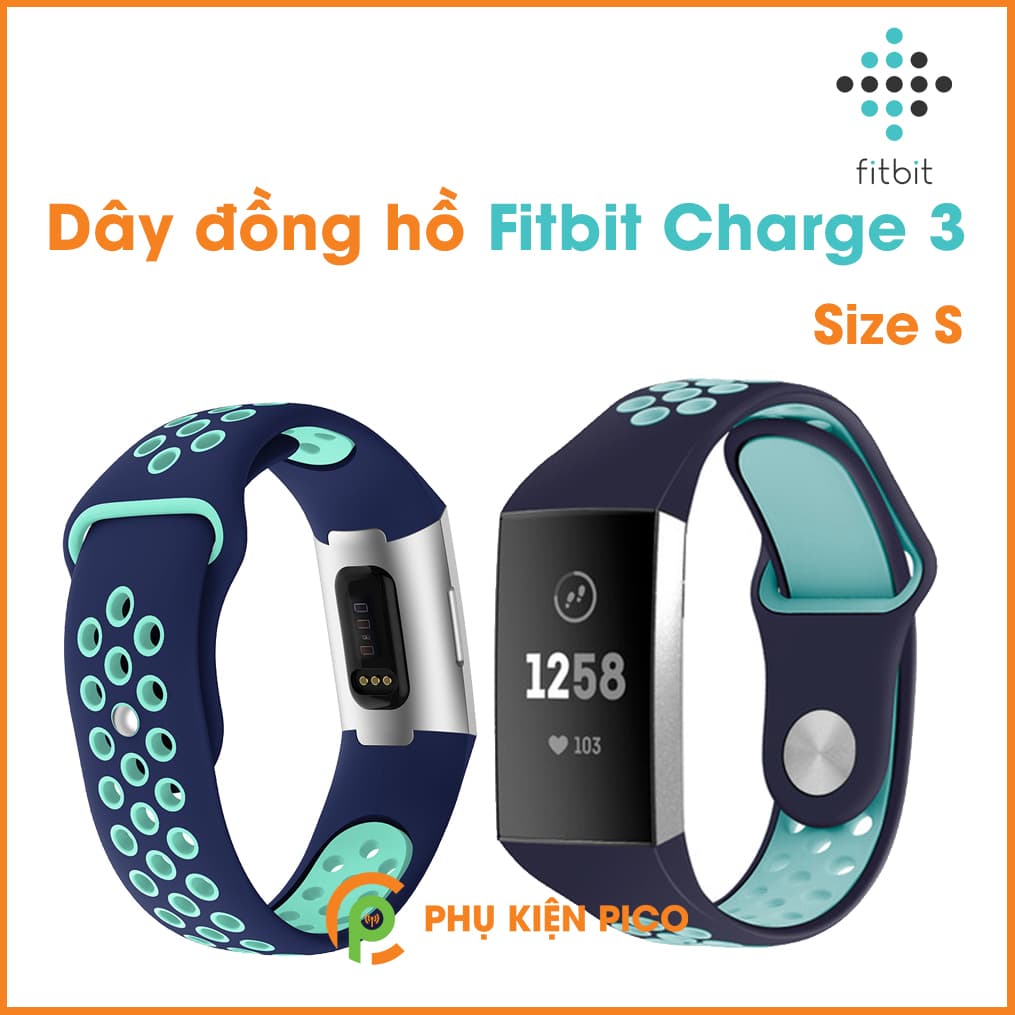 Dây đồng hồ Fitbit Charge 3 silicon hai màu có lỗ thoáng khí - 6