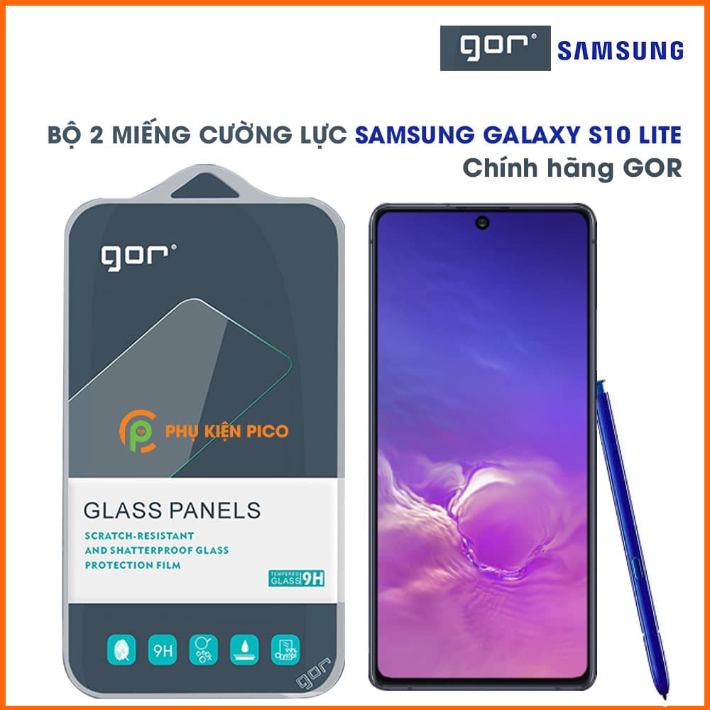 Kính cường lực Samsung Galaxy S10 Lite chính hãng Gor trong suốt bộ 2 chiếc