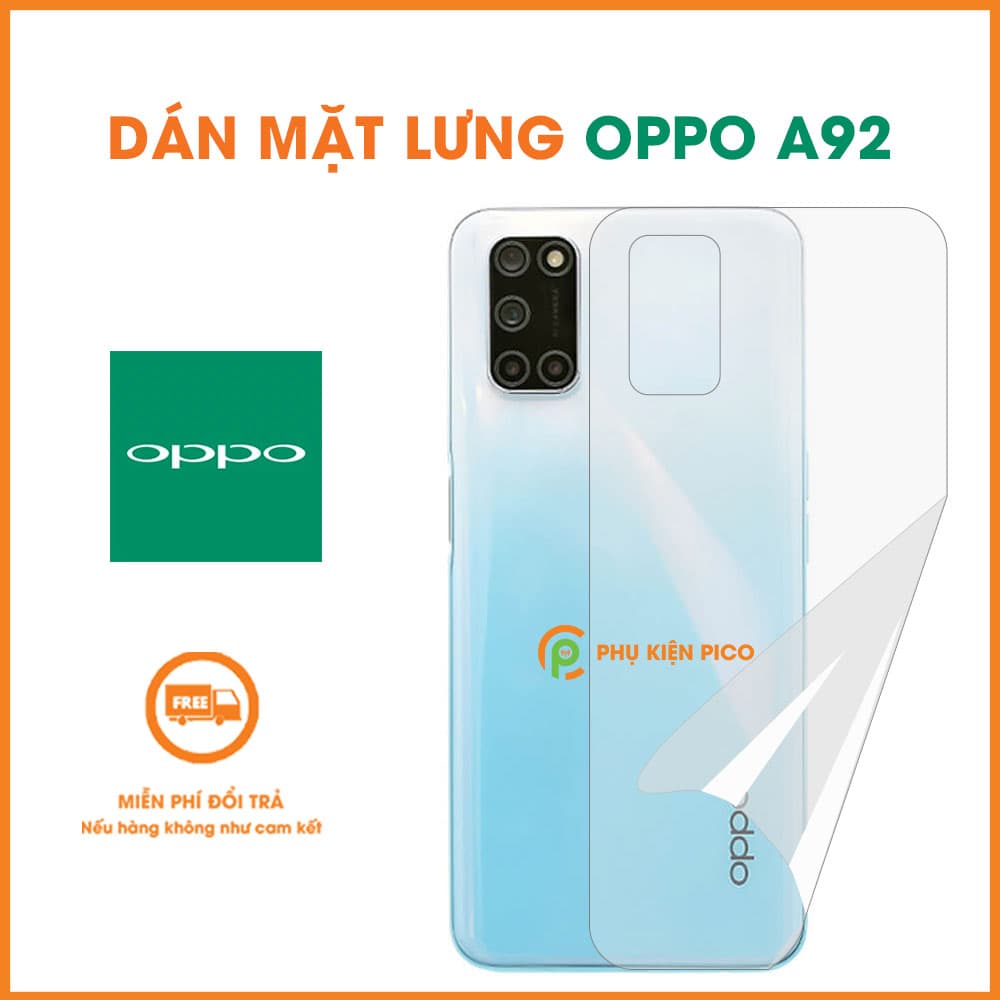 Dán lưng Oppo A92 PPF cao cấp dẻo trong suốt